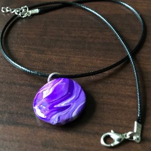 Semi Round Purple Necklace